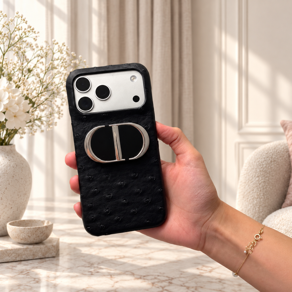 Ostrich Case + Mirror Set
