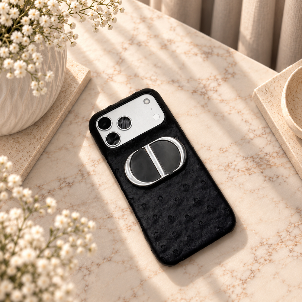 Ostrich Case + Mirror Set